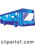 Vector Clip Art of Retro Blue City Bus by Patrimonio