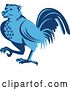 Vector Clip Art of Retro Blue Half Bear Half Chicken Hybrid Marching by Patrimonio