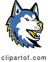 Vector Clip Art of Retro Blue Siberian Husky Dog Mascot Head by Patrimonio