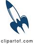 Vector Clip Art of Retro Blue Space Rocket 14 by Vector Tradition SM