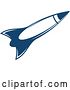 Vector Clip Art of Retro Blue Space Rocket 16 by Vector Tradition SM