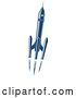 Vector Clip Art of Retro Blue Space Rocket 4 by Vector Tradition SM