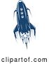 Vector Clip Art of Retro Blue Space Rocket 5 by Vector Tradition SM