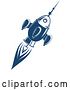 Vector Clip Art of Retro Blue Space Rocket 6 by Vector Tradition SM