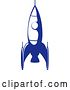 Vector Clip Art of Retro Blue Space Shuttle Rocket 3 by Vector Tradition SM
