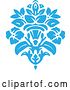 Vector Clip Art of Retro Blue Victorian Floral Damask Design Element 2 by BestVector