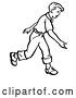 Vector Clip Art of Retro Boy After Releasing a Bowling Ball in by Picsburg