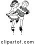 Vector Clip Art of Retro Boy and Girl Ice Skating by Prawny Vintage