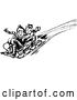Vector Clip Art of Retro Boy and Girl Playing on a Winter Sled by Picsburg