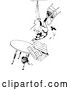 Vector Clip Art of Retro Boy Falling from a Pile of Furniture by Prawny Vintage