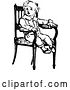 Vector Clip Art of Retro Boy in a Chair by Prawny Vintage
