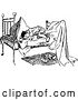 Vector Clip Art of Retro Boy in Bed by Prawny Vintage