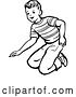 Vector Clip Art of Retro Boy Kneeling in by Picsburg