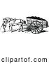 Vector Clip Art of Retro Boy Leading a Horse Pulling a Coal Cart by Prawny Vintage