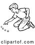 Vector Clip Art of Retro Boy Playing with Marbles in by Picsburg