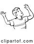 Vector Clip Art of Retro Boy Throwing up His Arms in by Picsburg