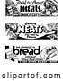 Vector Clip Art of Retro Bread and Meat Grocery Signs by BestVector