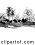 Vector Clip Art of Retro Bridge and Palm Trees by Prawny Vintage