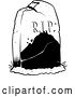 Vector Clip Art of Retro Broken and Cracked Tombstone in a Cemetery by Lawrence Christmas Illustration