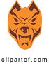Vector Clip Art of Retro Brown and Orange Wolf Head by Patrimonio