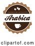 Vector Clip Art of Retro Brown and White Arabica Coffee Label by Arena Creative