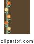 Vector Clip Art of Retro Brown Background with a Border of Flowers by Maria Bell