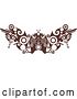 Vector Clip Art of Retro Brown Steampunk Border or Tattoo Design Element with Gears by BNP Design Studio