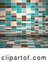 Vector Clip Art of Retro Brown Tan and Blue Rectangle Background by KJ Pargeter