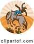 Vector Clip Art of Retro Bull and Cowboy Rodeo Logo by Patrimonio