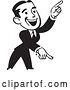 Vector Clip Art of Retro Business Man Pointing down and up by BestVector