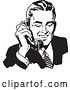 Vector Clip Art of Retro Business Man Using a Phone - 1 by BestVector