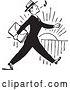 Vector Clip Art of Retro Business Man Whistling and Walking by BestVector
