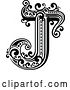 Vector Clip Art of Retro Capital Letter J with Flourishes by Vector Tradition SM