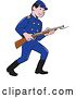 Vector Clip Art of Retro Cartoon American Civil War Union Army Soldier Holding a Rifle with Bayonet by Patrimonio