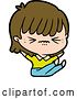 Vector Clip Art of Retro Cartoon Annoyed Girl Falling over by Lineartestpilot