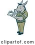 Vector Clip Art of Retro Cartoon Army Sergeant Donkey Holding a Cup of Coffee by Patrimonio