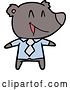 Vector Clip Art of Retro Cartoon Bear in Shirt and Tie by Lineartestpilot