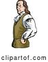 Vector Clip Art of Retro Cartoon Benjamin Franklin with His Hands on His Hips by Patrimonio