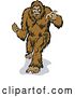 Vector Clip Art of Retro Cartoon Bigfoot Walking Forward and Pointing by Patrimonio