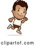 Vector Clip Art of Retro Cartoon Black Boy Running in Shorts by Cory Thoman