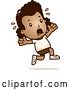 Vector Clip Art of Retro Cartoon Black Girl in Shorts, Running Scared by Cory Thoman