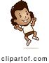 Vector Clip Art of Retro Cartoon Black Girl Jumping in Shorts by Cory Thoman
