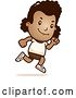 Vector Clip Art of Retro Cartoon Black Girl Running in Shorts by Cory Thoman