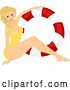 Vector Clip Art of Retro Cartoon Blond Pinup Lady in a Swimsuit by a Life Buoy by BNP Design Studio