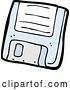 Vector Clip Art of Retro Cartoon Blue Computer Floppy Disk 1 by Lineartestpilot