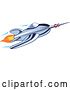 Vector Clip Art of Retro Cartoon Blue Space Rocket 1 by Patrimonio