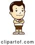 Vector Clip Art of Retro Cartoon Bored or Stubborn White Boy in Shorts, Standing with Folded Arms by Cory Thoman