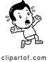 Vector Clip Art of Retro Cartoon Boy in Shorts, Running Scared by Cory Thoman