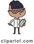 Vector Clip Art of Retro Cartoon Boy Wearing Sunglasses by Lineartestpilot