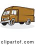 Vector Clip Art of Retro Cartoon Brown Delivery Van by Patrimonio